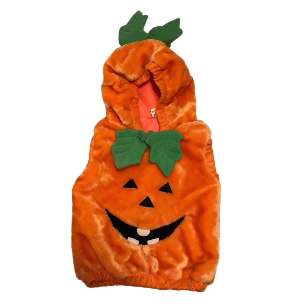 Celebration Halloween Pumpkin Jack-O-Lantern Costume 12-24 Month Orange Faux Fur